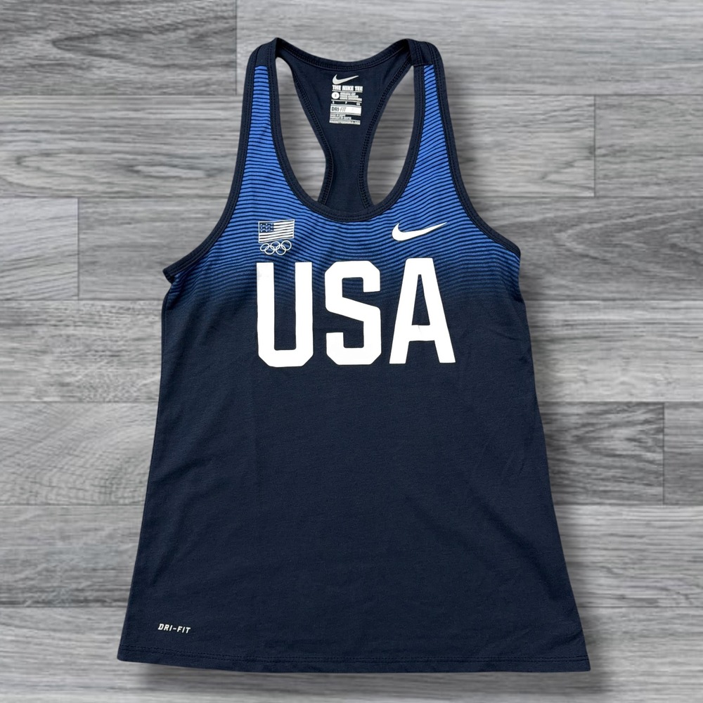 Nike Team USA Olympic Dri-FIT Racerback Tank Top Woman's S Navy‎ Blue 801193-451